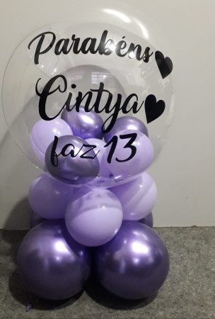 Balão bubble com coração
